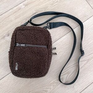 Brixley Brown Fleece Sling Crossbody Bag